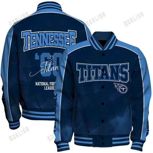 Tennessee Titans Football Team 2024 - 25 Heart Beats In Unison Unisex Varsity Jacket