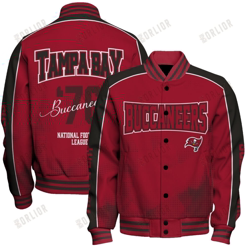 Tampa Bay Buccaneers Football Team 2024 - 25 Heart Beats In Unison Unisex Varsity Jacket