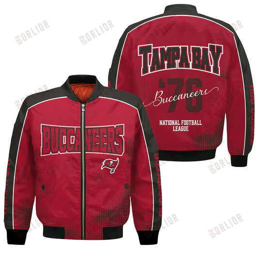 Tampa Bay Buccaneers Football Team 2024 - 25 Heart Beats In Unison Bomber Jacket