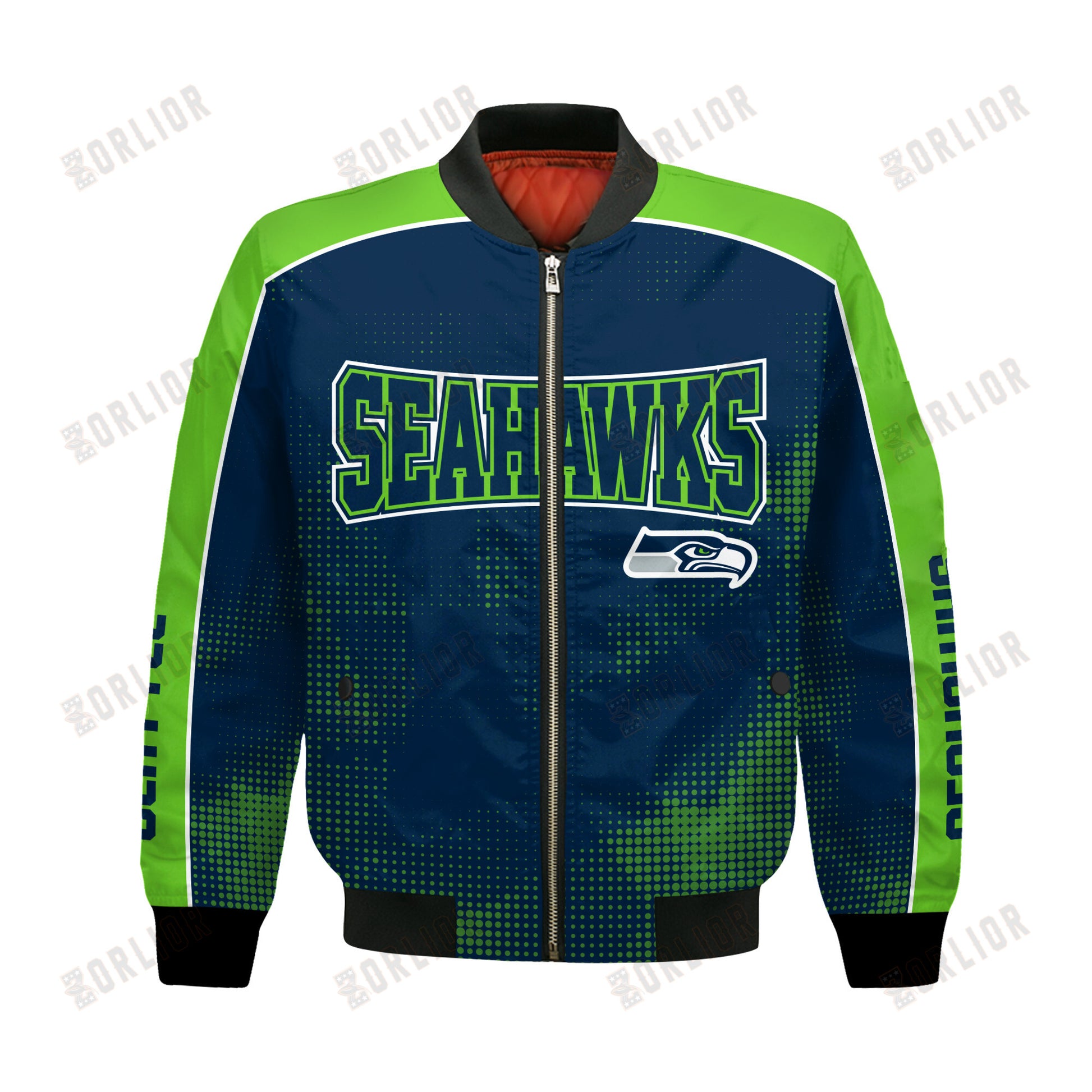 Seattle Seahawks Football Team 2024 - 25 Heart Beats In Unison Bomber Jacket