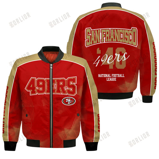 San Francisco 49ers Football Team 2024 - 25 Heart Beats In Unison Bomber Jacket