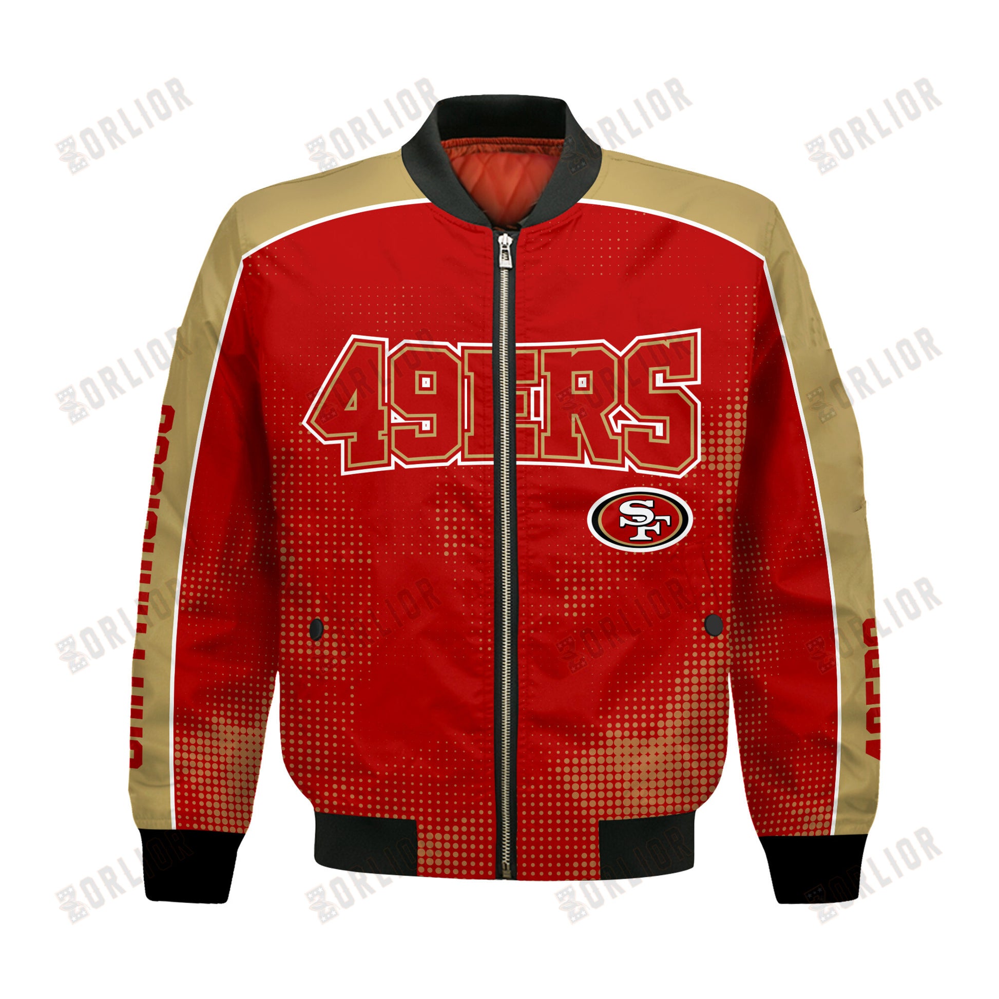 San Francisco 49ers Football Team 2024 - 25 Heart Beats In Unison Bomber Jacket