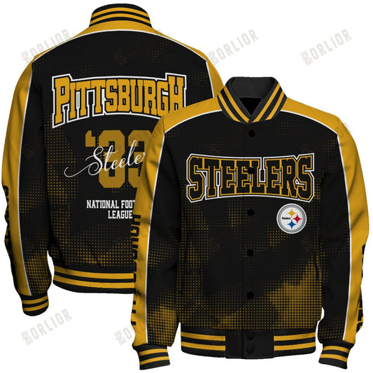 Pittsburgh Steelers Football Team 2024 - 25 Heart Beats In Unison Unisex Varsity Jacket