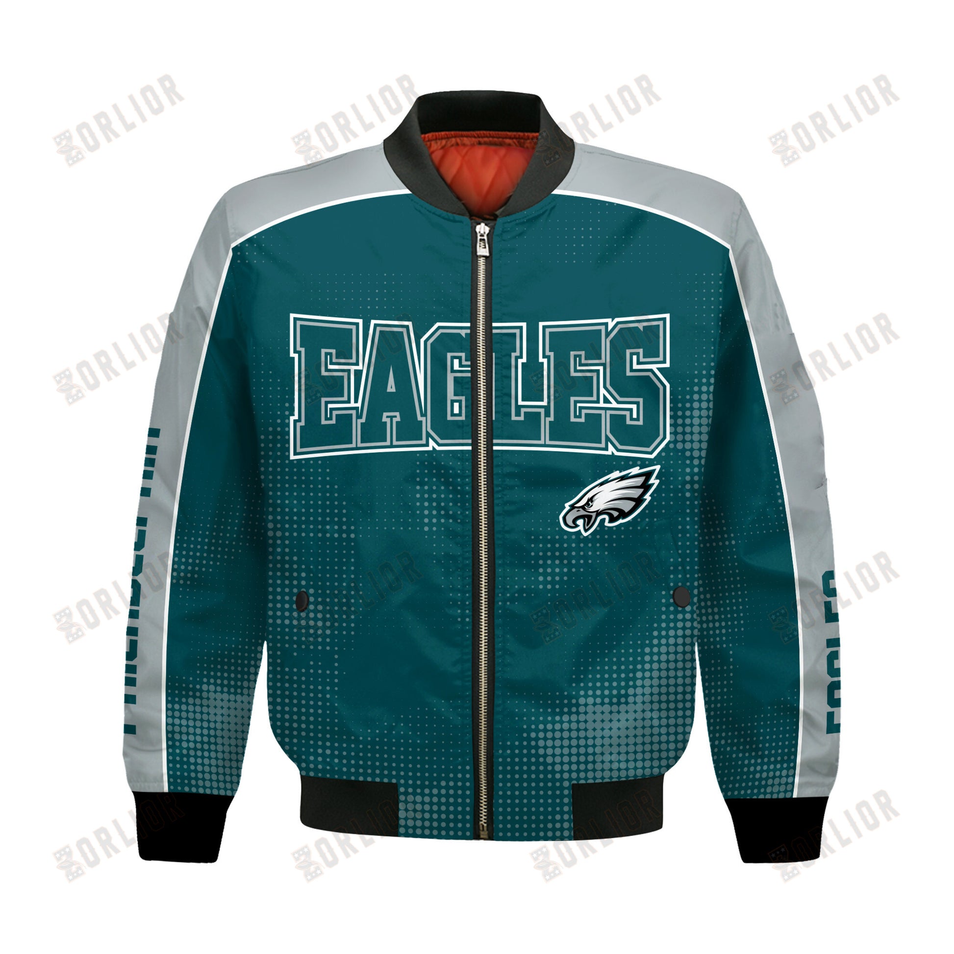 Philadelphia Eagles Football Team 2024 - 25 Heart Beats In Unison Bomber Jacket
