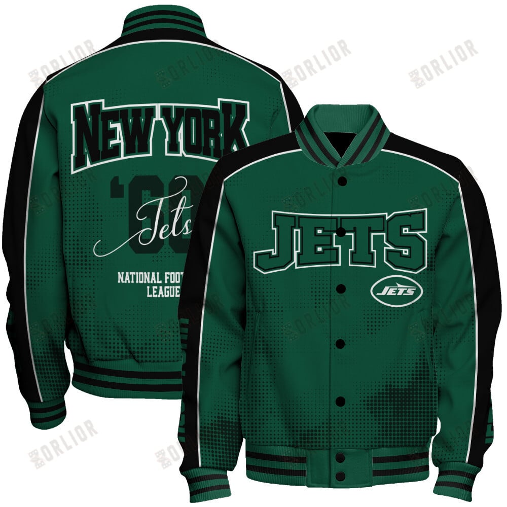 New York Jets Football Team 2024 - 25 Heart Beats In Unison Unisex Varsity Jacket