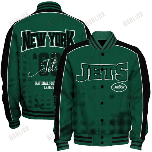 New York Jets Football Team 2024 - 25 Heart Beats In Unison Unisex Varsity Jacket