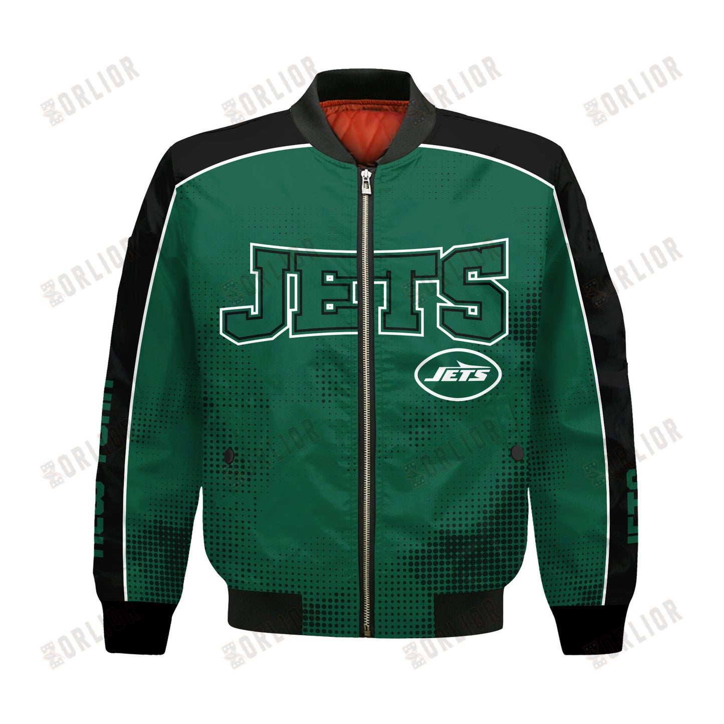 New York Jets Football Team 2024 - 25 Heart Beats In Unison Bomber Jacket