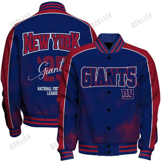 New York Giants Football Team 2024 - 25 Heart Beats In Unison Unisex Varsity Jacket