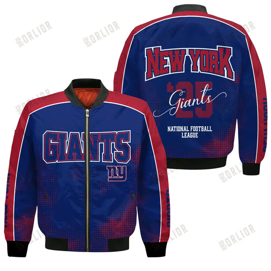 New York Giants Football Team 2024 - 25 Heart Beats In Unison Bomber Jacket