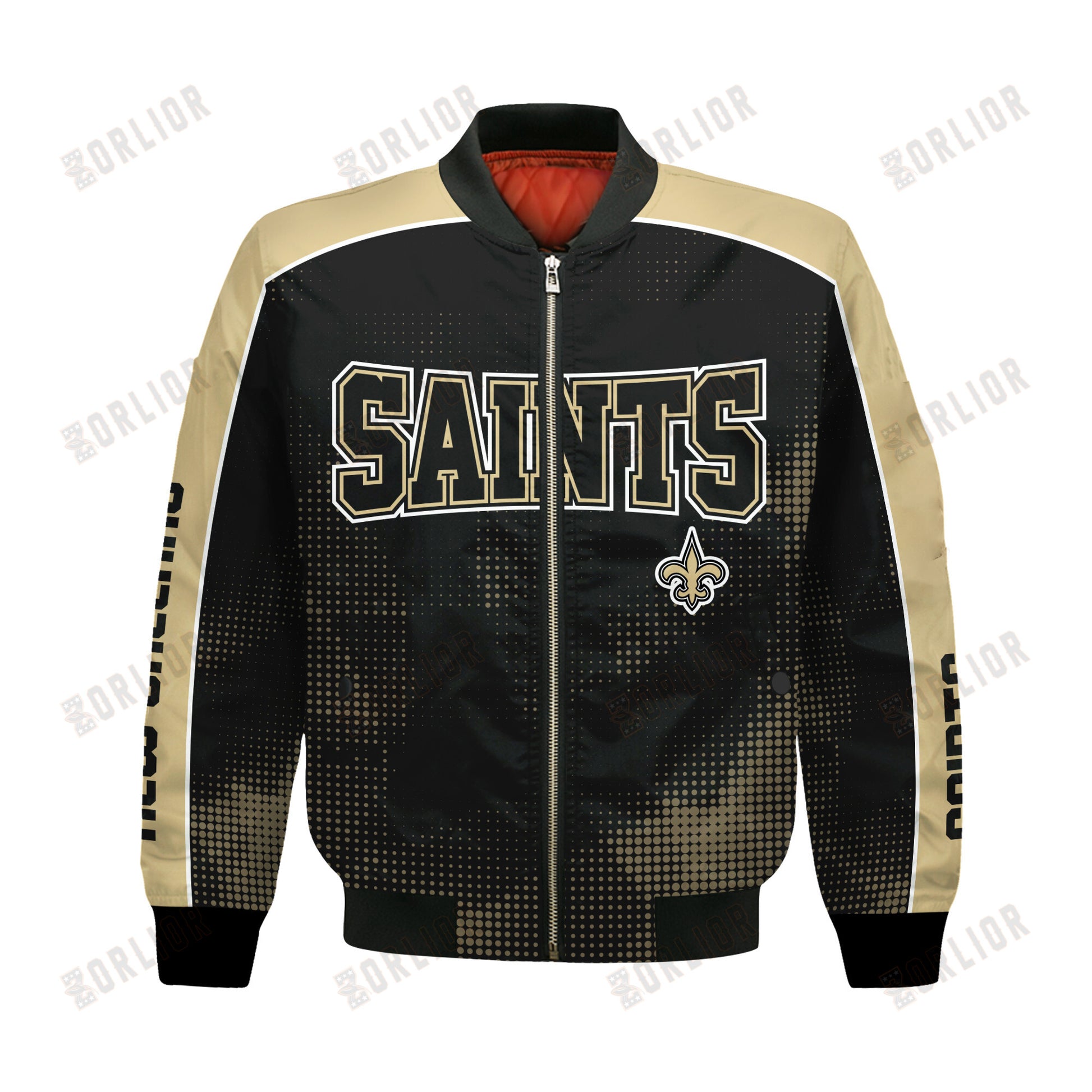 New Orleans Saints Football Team 2024 - 25 Heart Beats In Unison Bomber Jacket