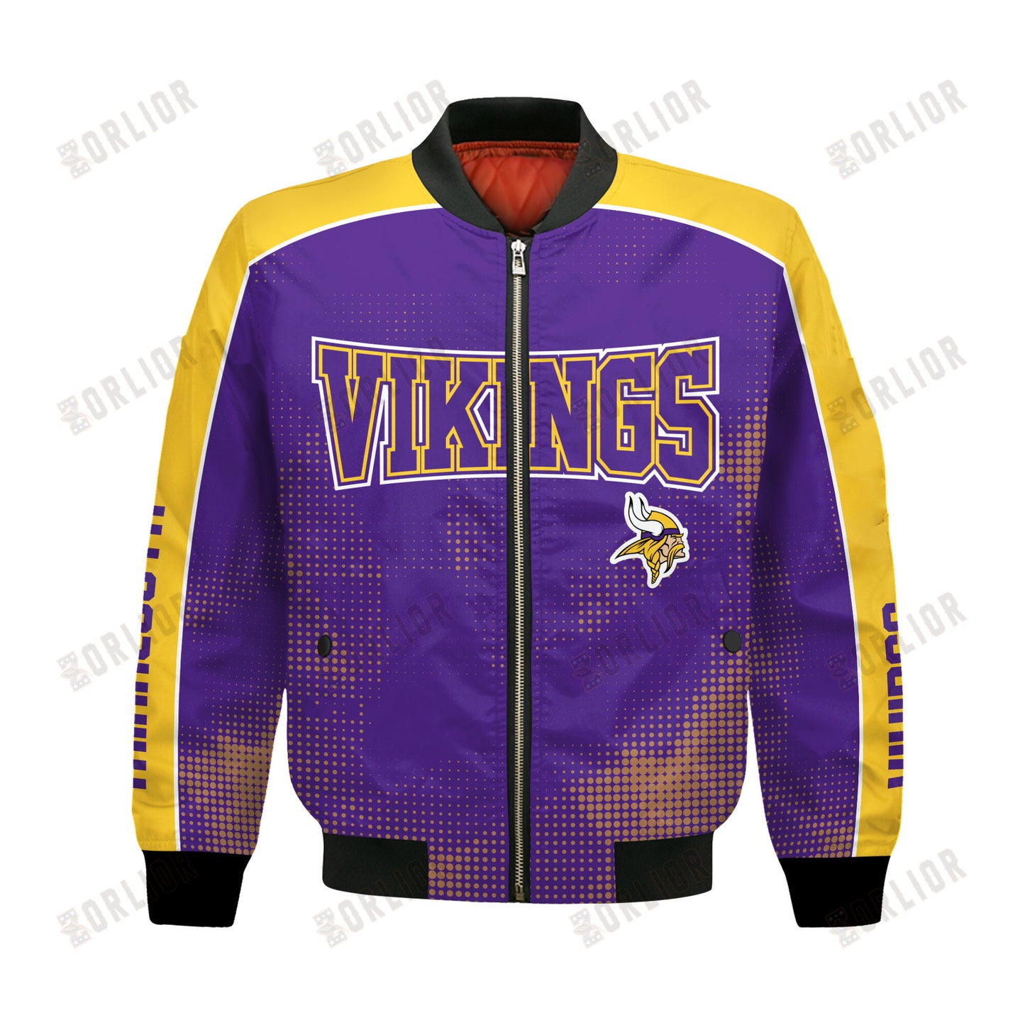 Minnesota Vikings Football Team 2024 - 25 Heart Beats In Unison Bomber Jacket