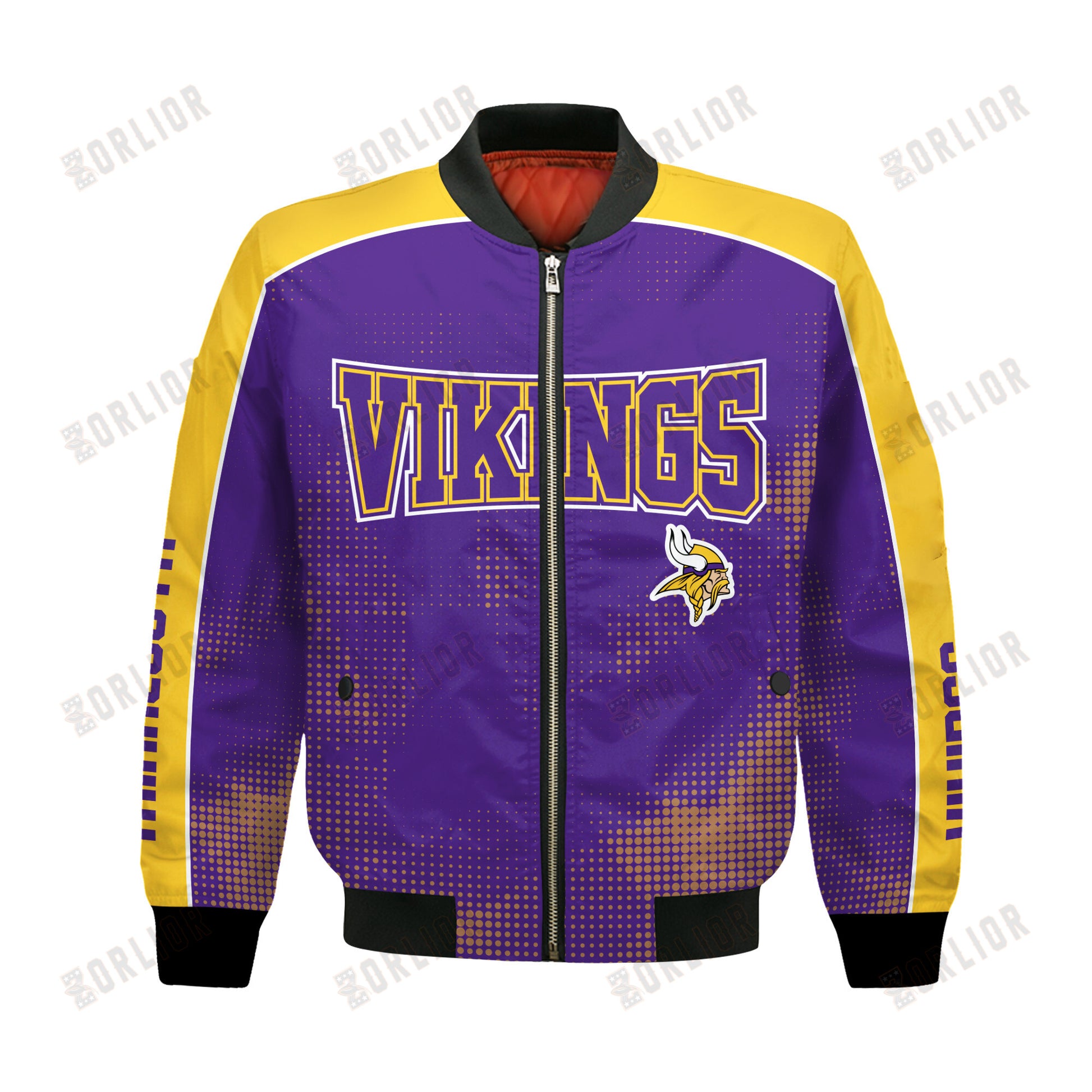 Minnesota Vikings Football Team 2024 - 25 Heart Beats In Unison Bomber Jacket