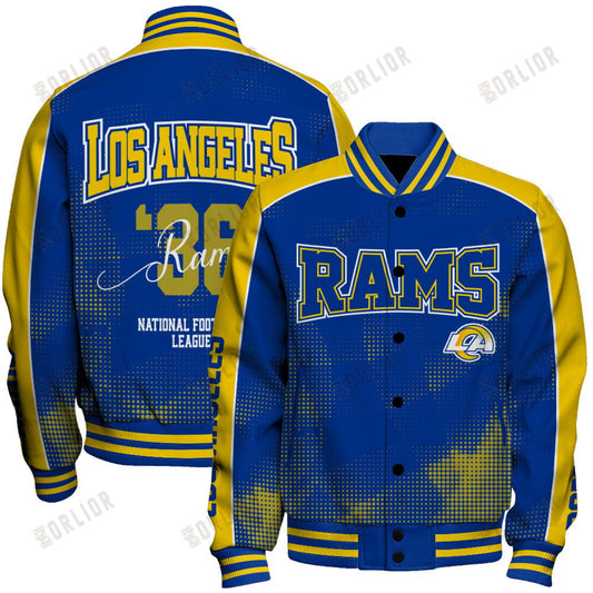 Los Angeles Rams Football Team 2024 - 25 Heart Beats In Unison Unisex Varsity Jacket
