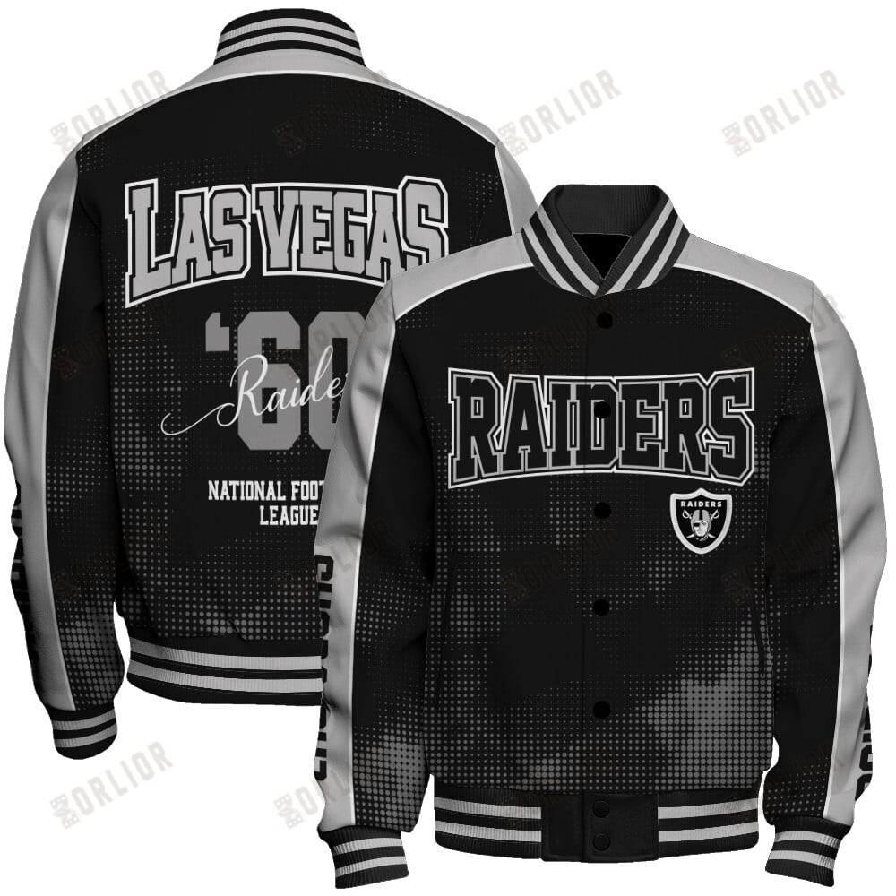 Las Vegas Raiders Football Team 2024 - 25 Heart Beats In Unison Unisex Varsity Jacket