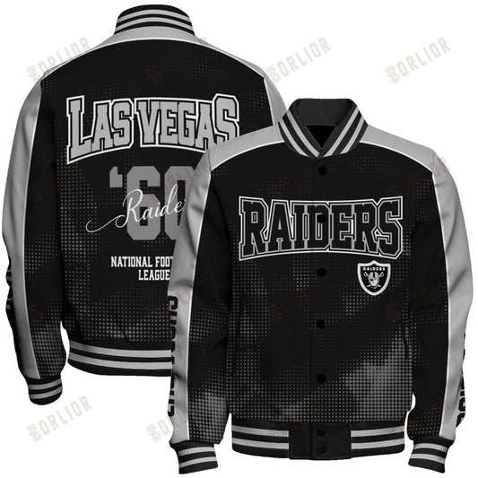 Las Vegas Raiders Football Team 2024 - 25 Heart Beats In Unison Unisex Varsity Jacket