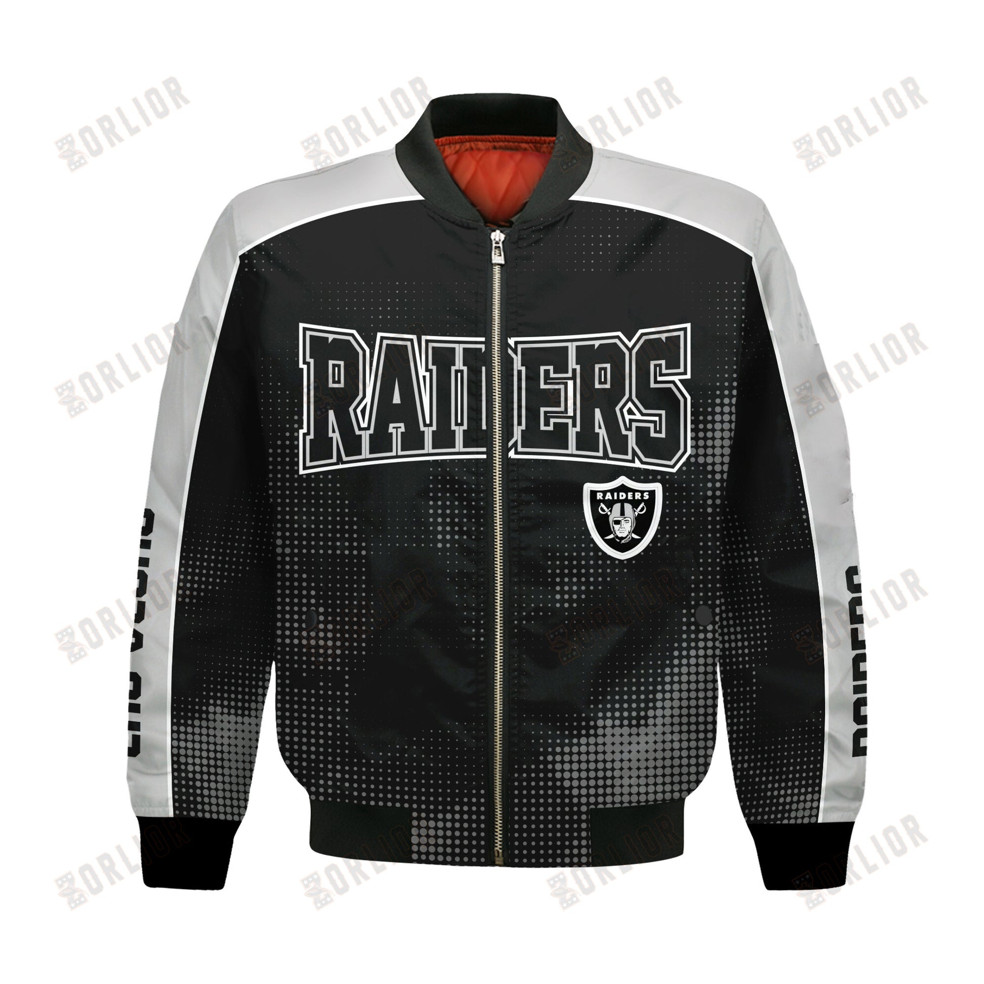 Las Vegas Raiders Football Team 2024 - 25 Heart Beats In Unison Bomber Jacket