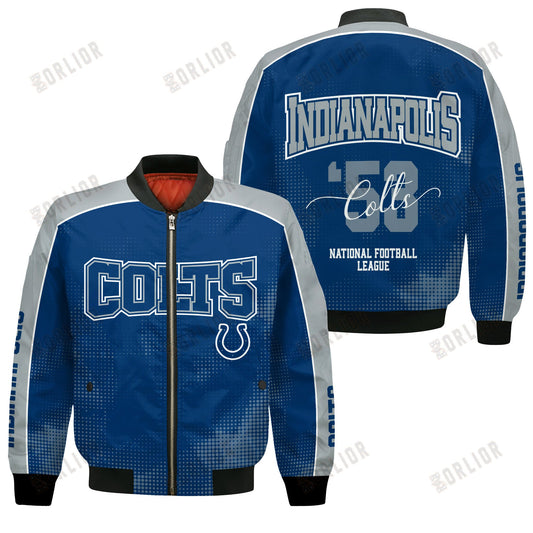 Indianapolis Colts Football Team 2024 - 25 Heart Beats In Unison Bomber Jacket