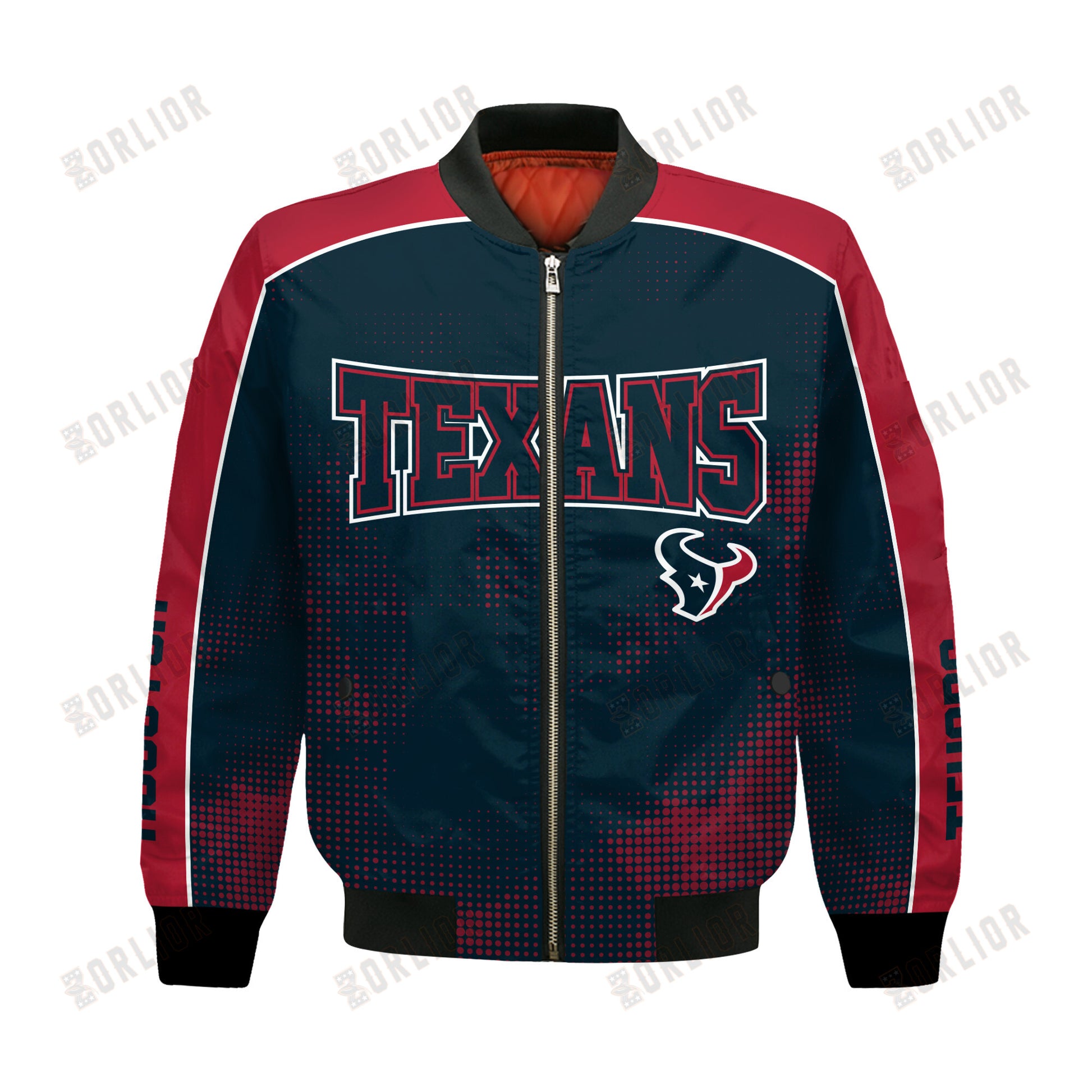 Houston Texans Football Team 2024 - 25 Heart Beats In Unison Bomber Jacket