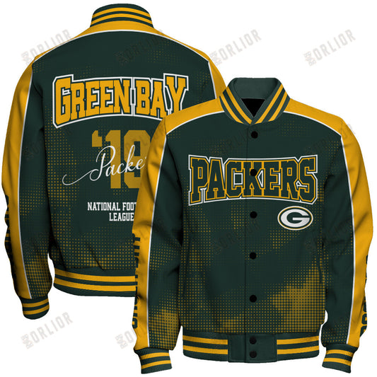 Green Bay Packers Football Team 2024 - 25 Heart Beats In Unison Unisex Varsity Jacket