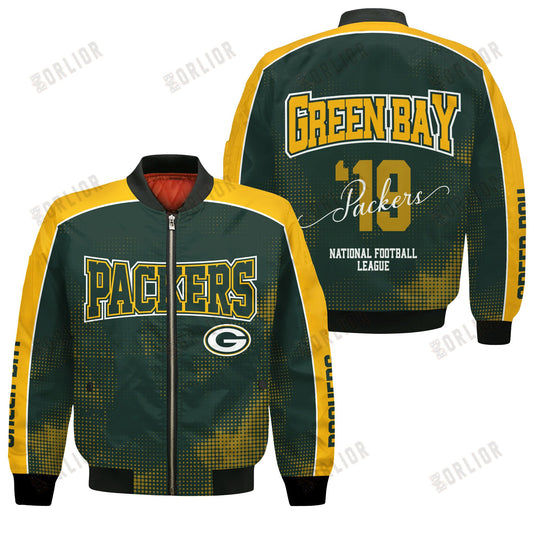 Green Bay Packers Football Team 2024 - 25 Heart Beats In Unison Bomber Jacket