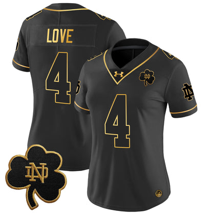 Women's Notre Dame Fighting Irish 2024 Gold Vapor Limited Jersey - All Stitched