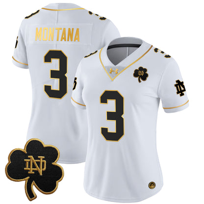 Women's Notre Dame Fighting Irish 2024 Gold Vapor Limited Jersey - All Stitched