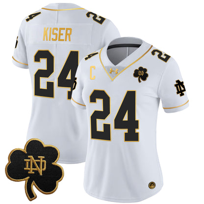 Women's Notre Dame Fighting Irish 2024 Gold Vapor Limited Jersey - All Stitched