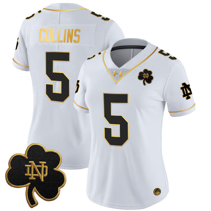 Women's Notre Dame Fighting Irish 2024 Gold Vapor Limited Jersey - All Stitched