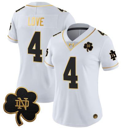 Women's Notre Dame Fighting Irish 2024 Gold Vapor Limited Jersey - All Stitched