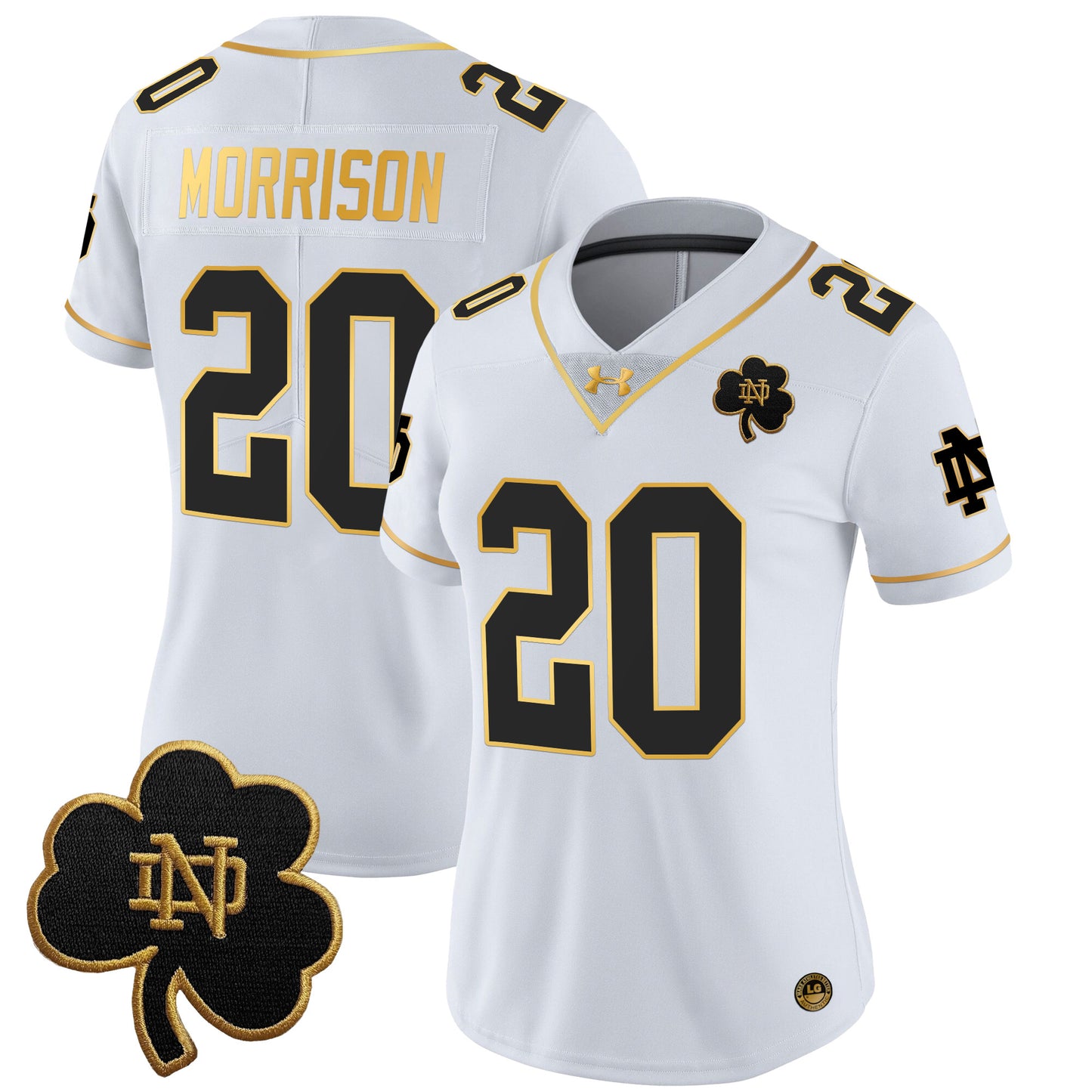 Women's Notre Dame Fighting Irish 2024 Gold Vapor Limited Jersey - All Stitched