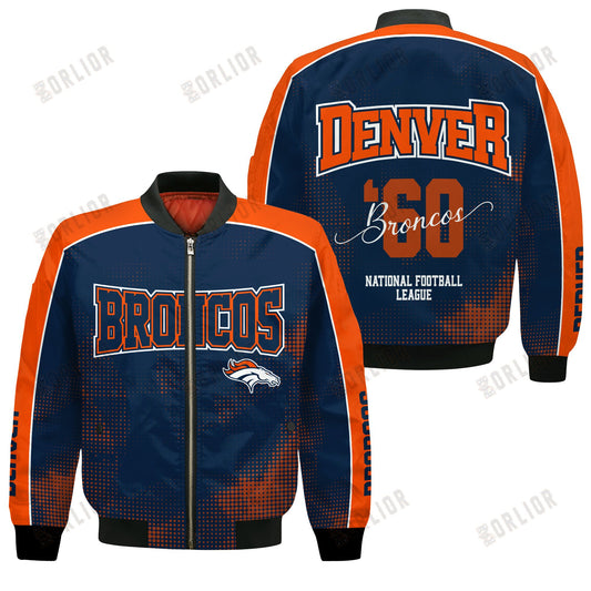 Denver Broncos Football Team 2024 - 25 Heart Beats In Unison Bomber Jacket