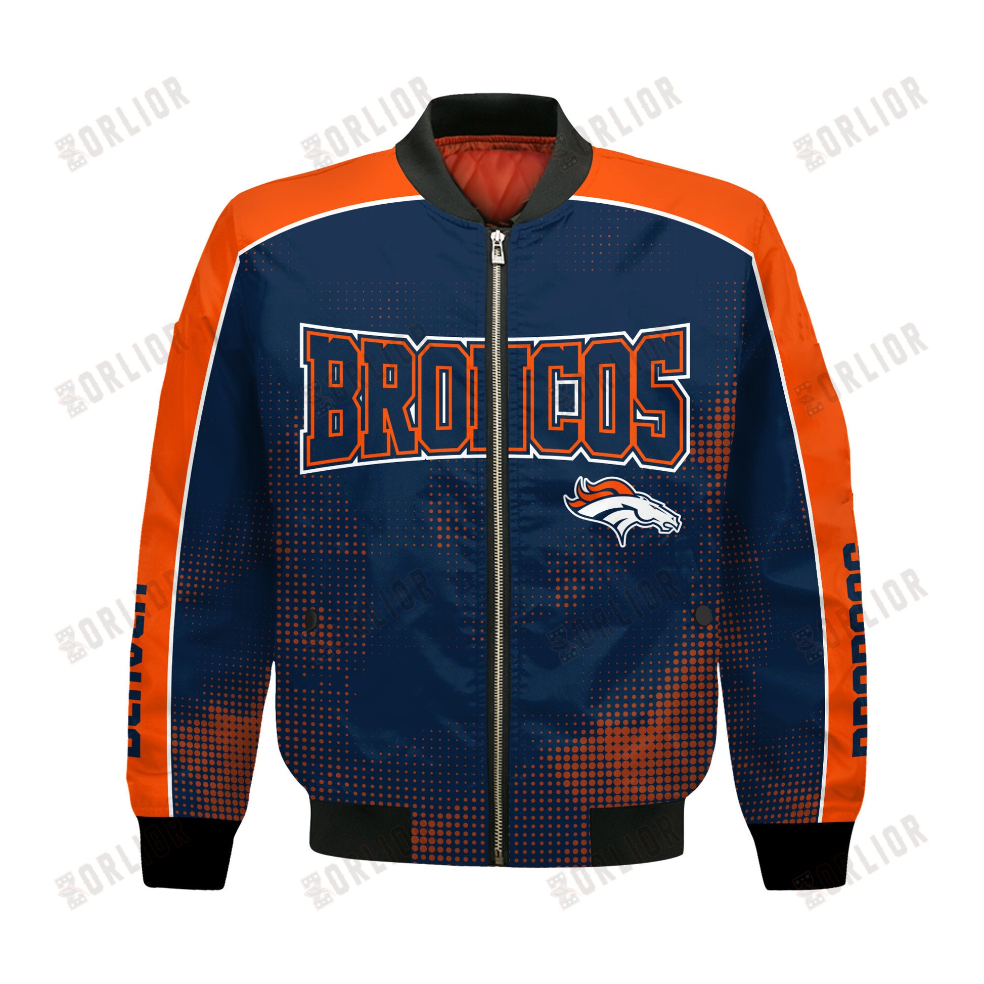 Denver Broncos Football Team 2024 - 25 Heart Beats In Unison Bomber Jacket