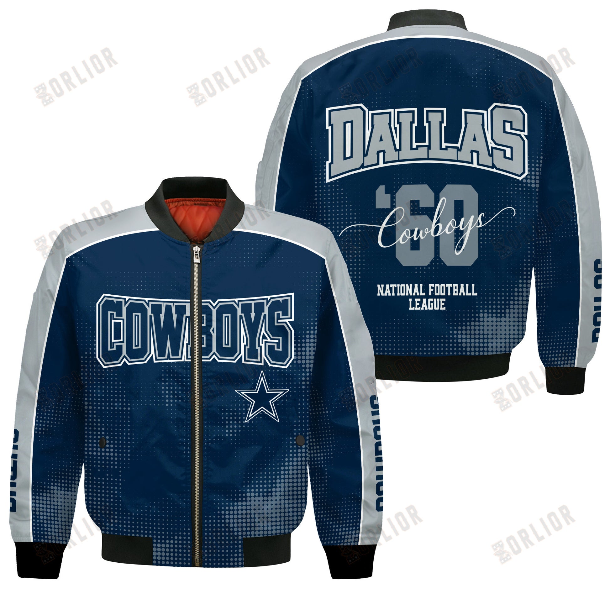 Dallas Cowboys Football Team 2024 - 25 Heart Beats In Unison Bomber Jacket