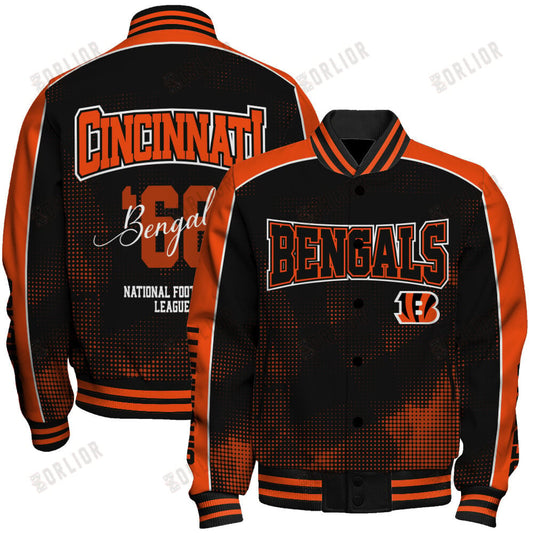 Cincinnati Bengals Football Team 2024 - 25 Heart Beats In Unison Unisex Varsity Jacket