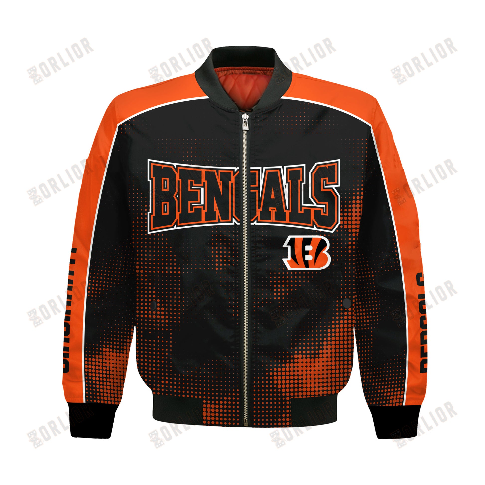 Cincinnati Bengals Football Team 2024 - 25 Heart Beats In Unison Bomber Jacket