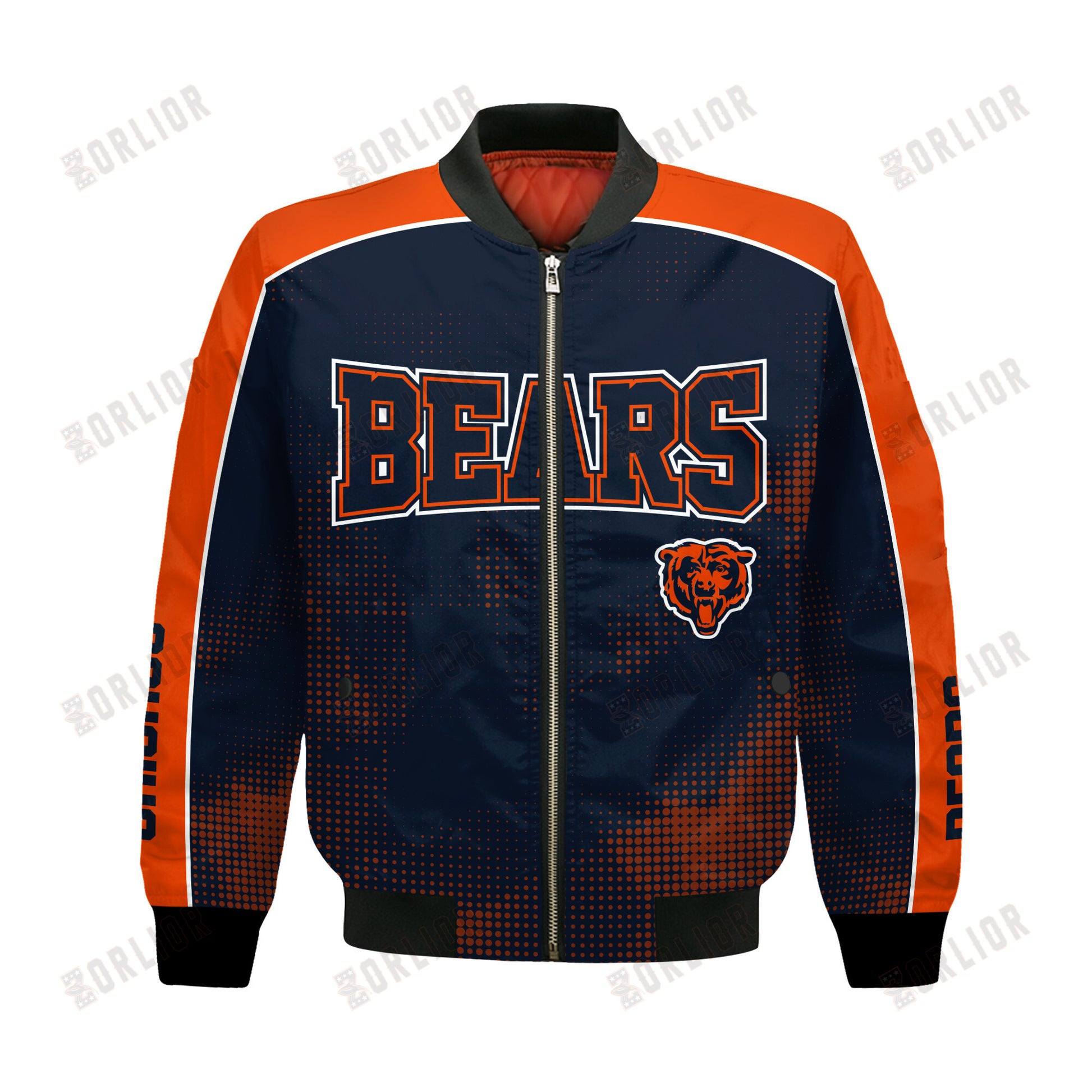 Chicago Bears Football Team 2024 - 25 Heart Beats In Unison Bomber Jacket