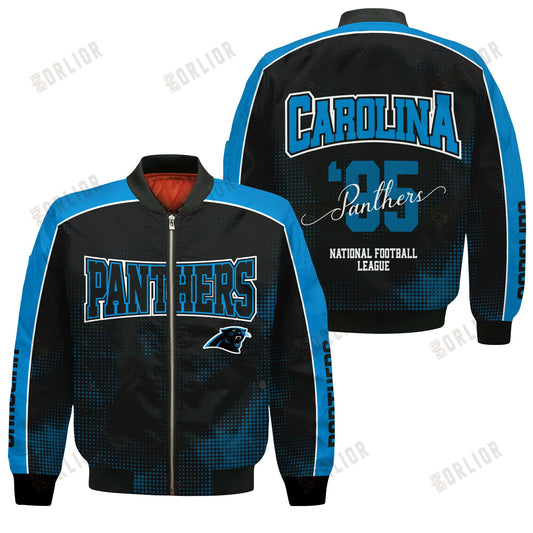 Carolina Panthers Football Team 2024 - 25 Heart Beats In Unison Bomber Jacket