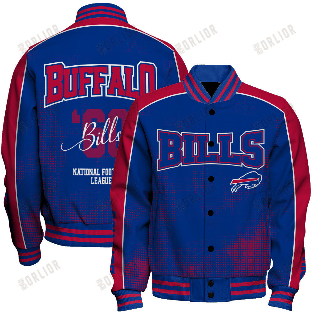 Buffalo Bills Football Team 2024 - 25 Heart Beats In Unison Unisex Varsity Jacket