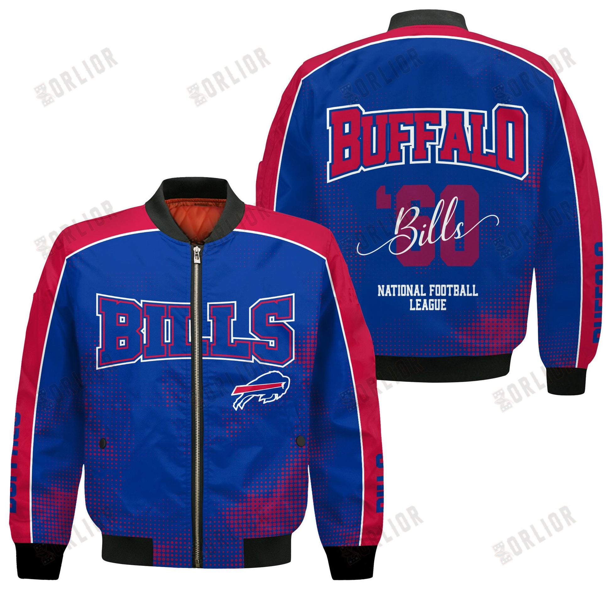 Buffalo Bills Football Team 2024 - 25 Heart Beats In Unison Bomber Jacket
