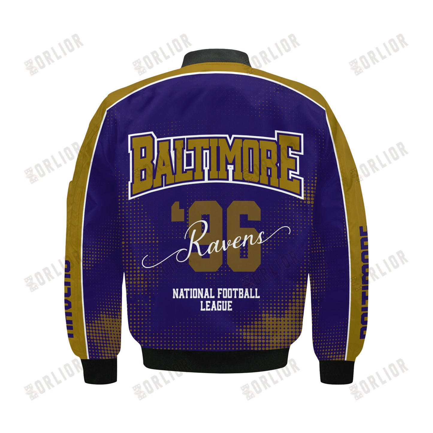 Baltimore Ravens Football Team 2024 - 25 Heart Beats In Unison Bomber Jacket