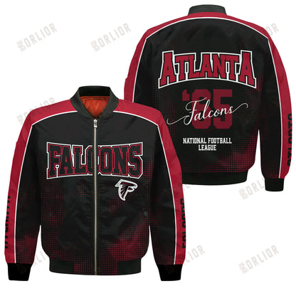 Atlanta Falcons Football Team 2024 - 25 Heart Beats In Unison Bomber Jacket