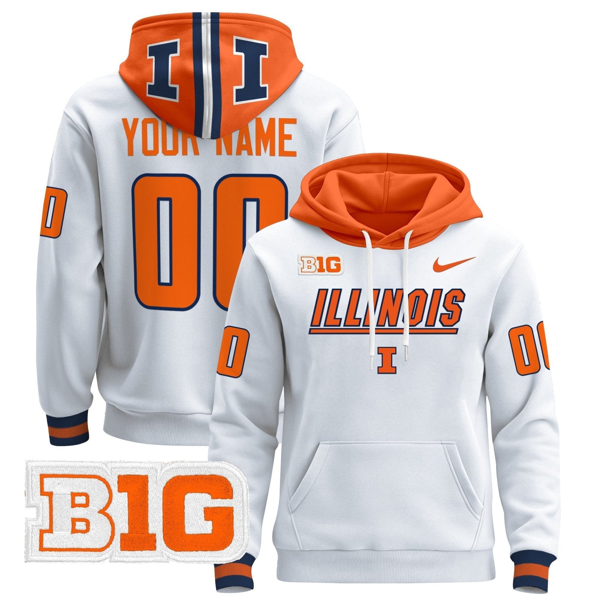 Illinois Fighting Illini 2024 Custom Pullover Hoodie V3