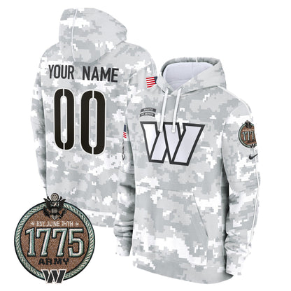 Commanders 2024 Salute to Service Establishment Year Patch Custom Fleece Pullover Hoodie