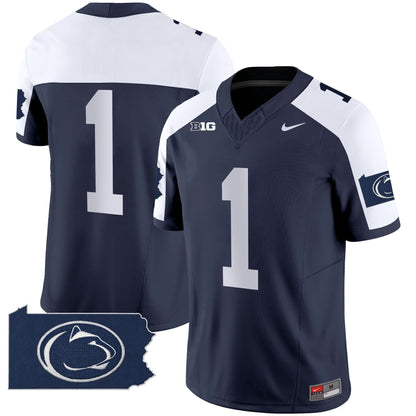 Penn State Nittany Lions 2024 Home Patch Vapor Limited Jersey - All Stitched
