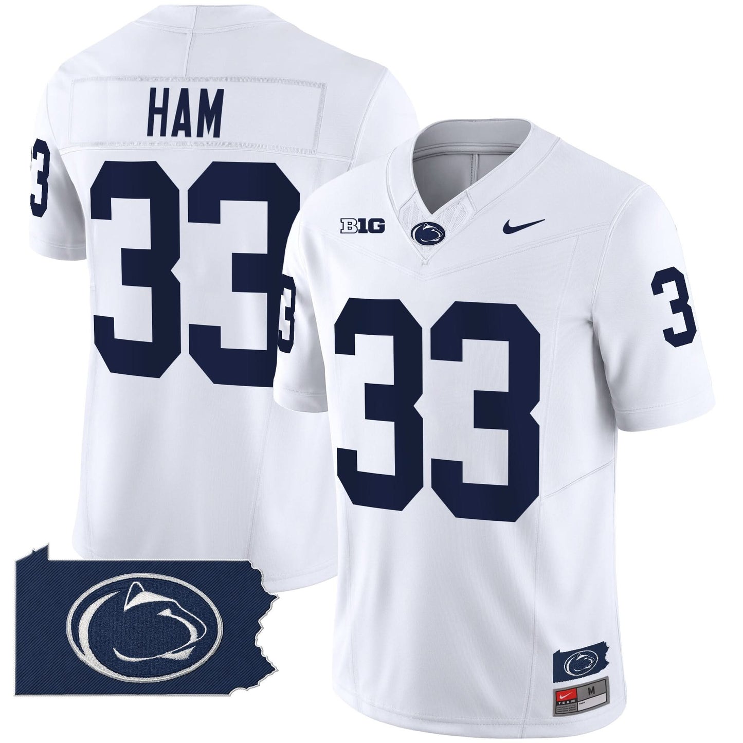 Penn State Nittany Lions 2024 Home Patch Vapor Limited Jersey - All Stitched
