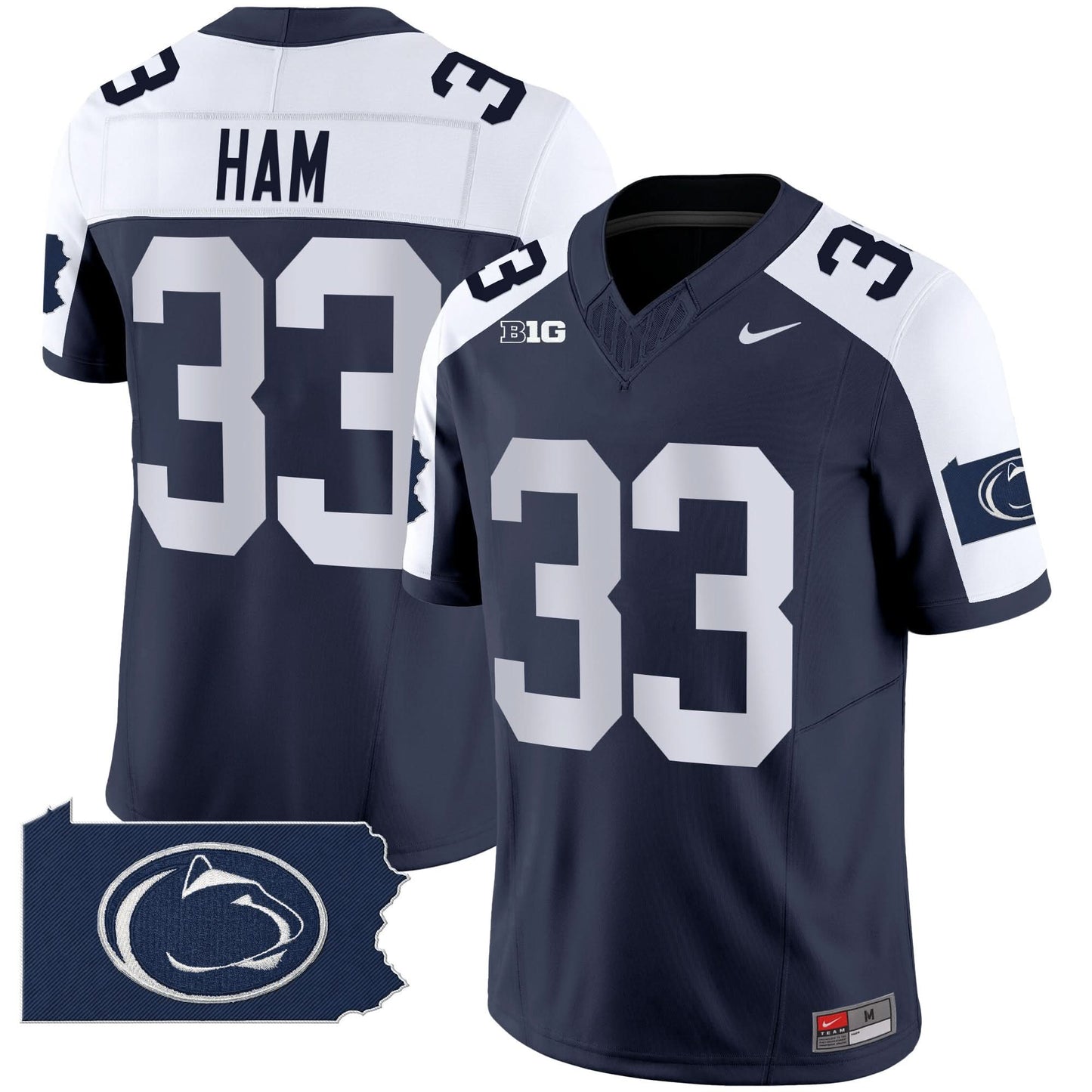 Penn State Nittany Lions 2024 Home Patch Vapor Limited Jersey - All Stitched