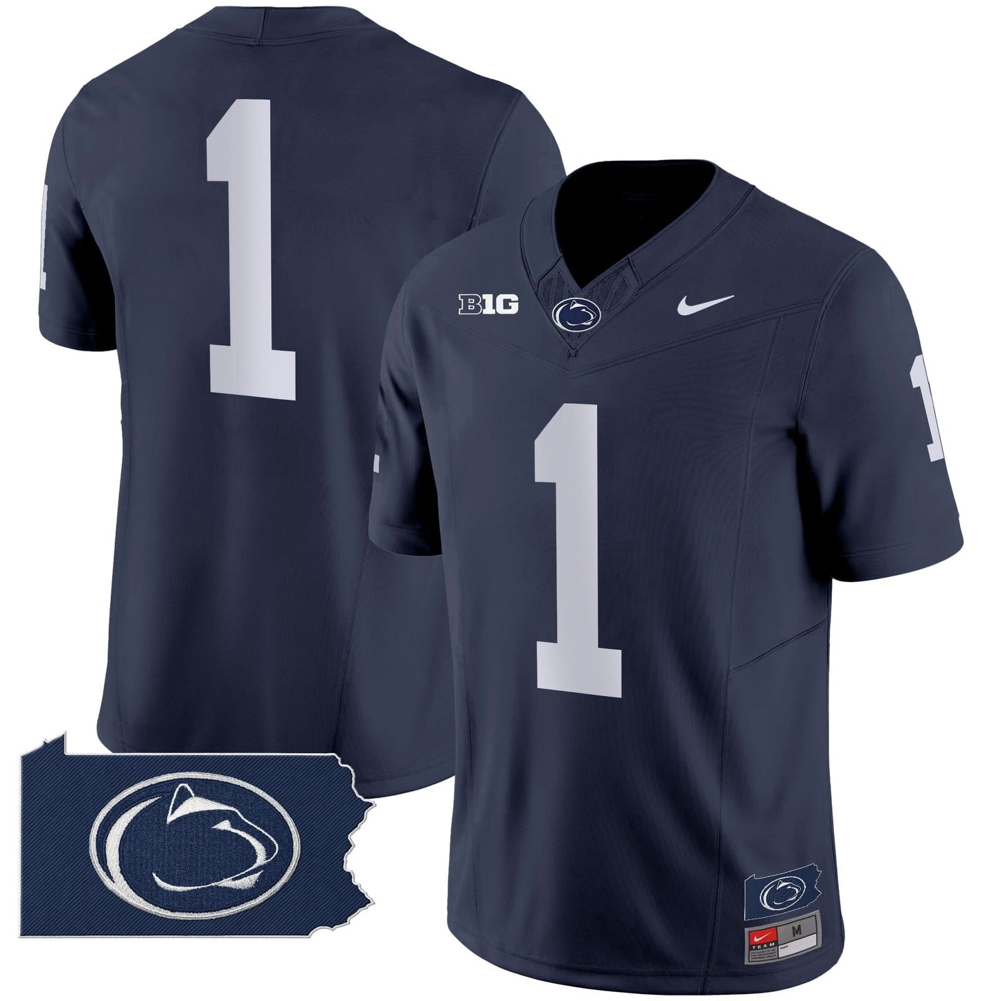 Penn State Nittany Lions 2024 Home Patch Vapor Limited Jersey - All Stitched