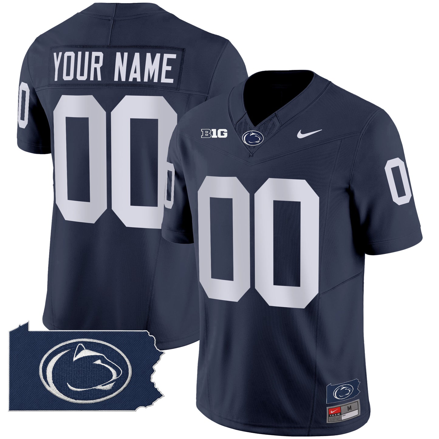 Penn State Nittany Lions 2024 Home Patch Vapor Limited Custom Jersey - All Stitched