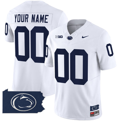 Penn State Nittany Lions 2024 Home Patch Vapor Limited Custom Jersey - All Stitched