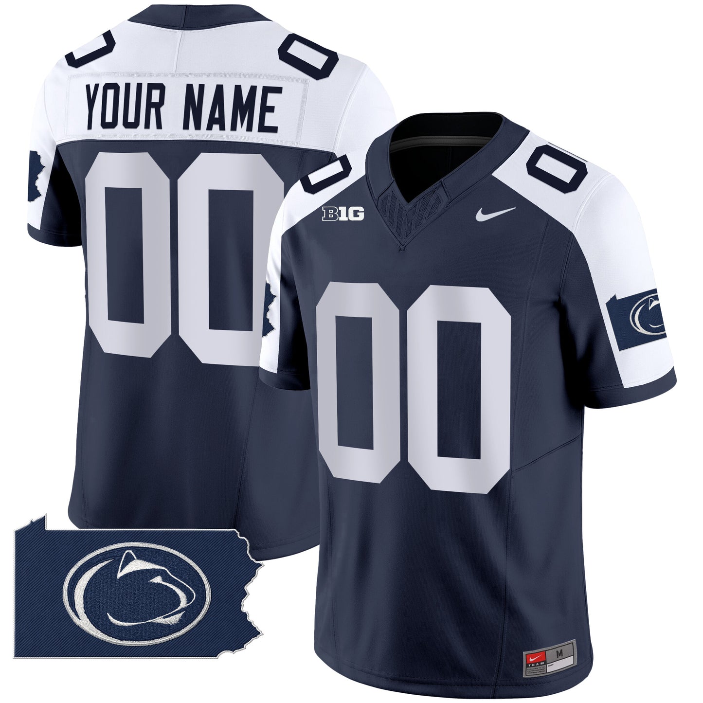 Penn State Nittany Lions 2024 Home Patch Vapor Limited Custom Jersey - All Stitched